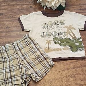 🐊 Boys 24 Months Shorts And T-shirt Set Little Rebels Brand